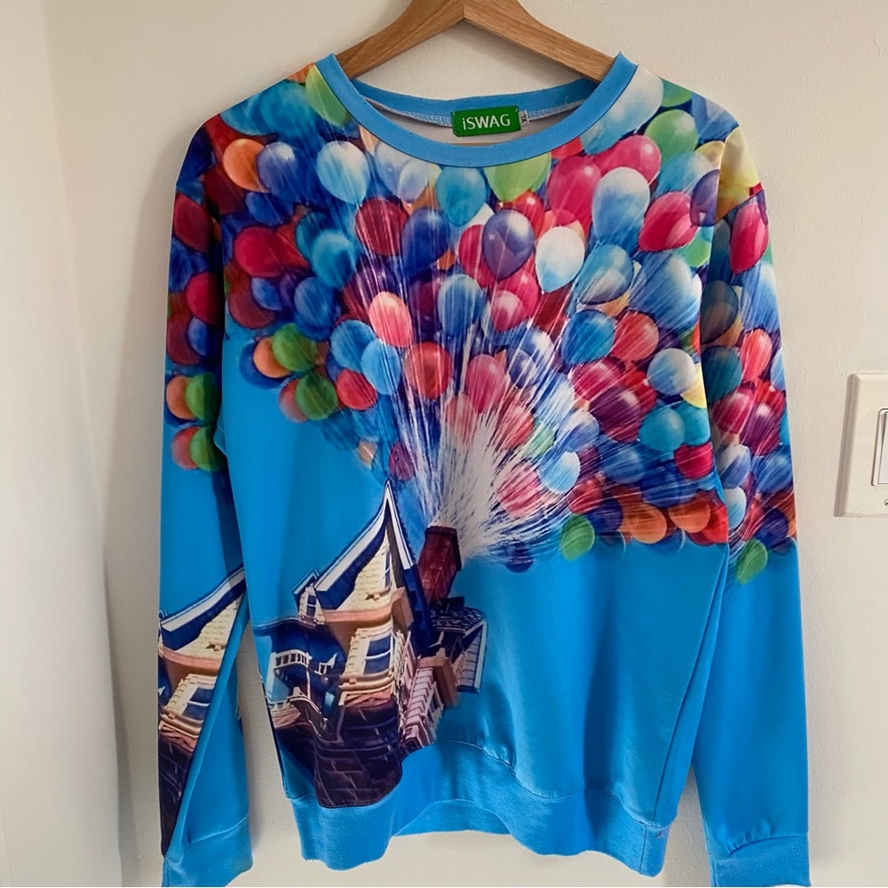Realistic “Up” Print Crew Sweatshirt